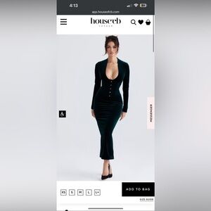 House of CB arabella forest velvet corset dress nwt